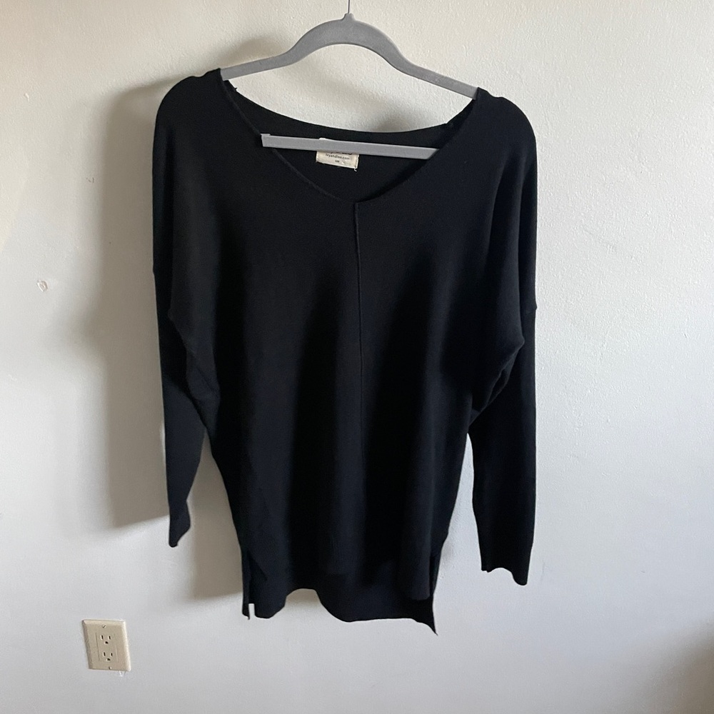 Black v-neck sweater